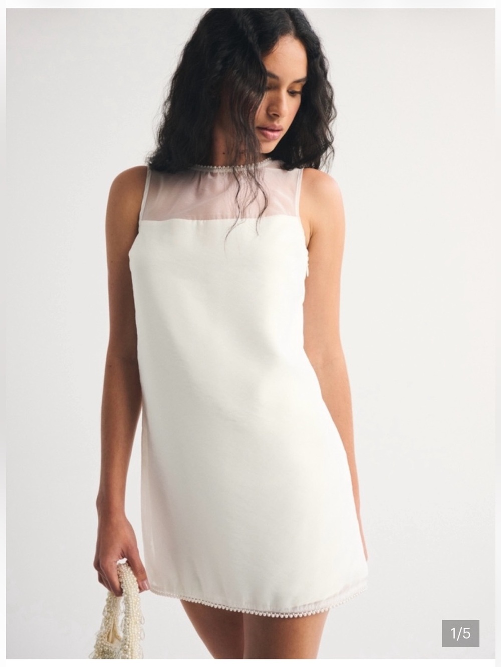 Abercrombie & Fitch White Mini Bow Dress